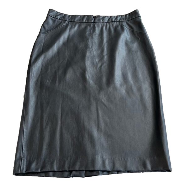 ZARA Black Faux Leather Pencil Skirt, Vegan, XL - Picture 1 of 12